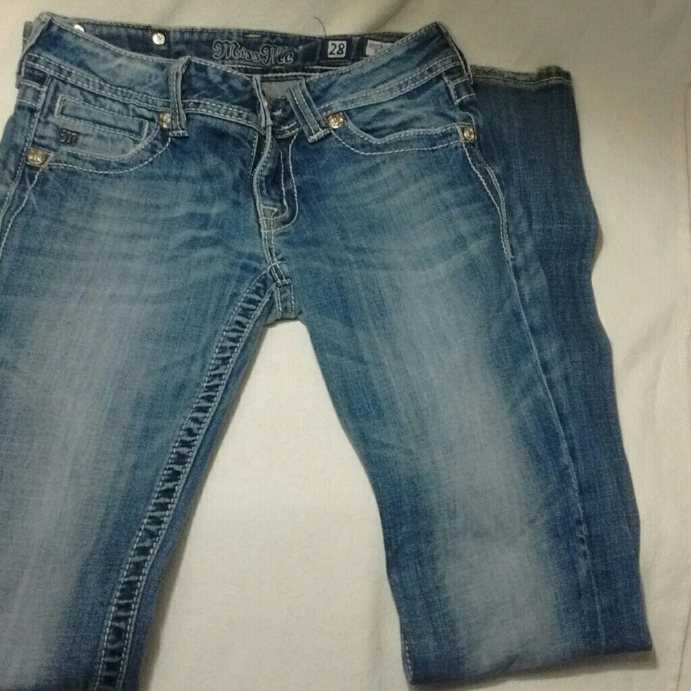 MISS ME STRAIGHT LEG JEANS SIZE 28 - Picture 2 of 7